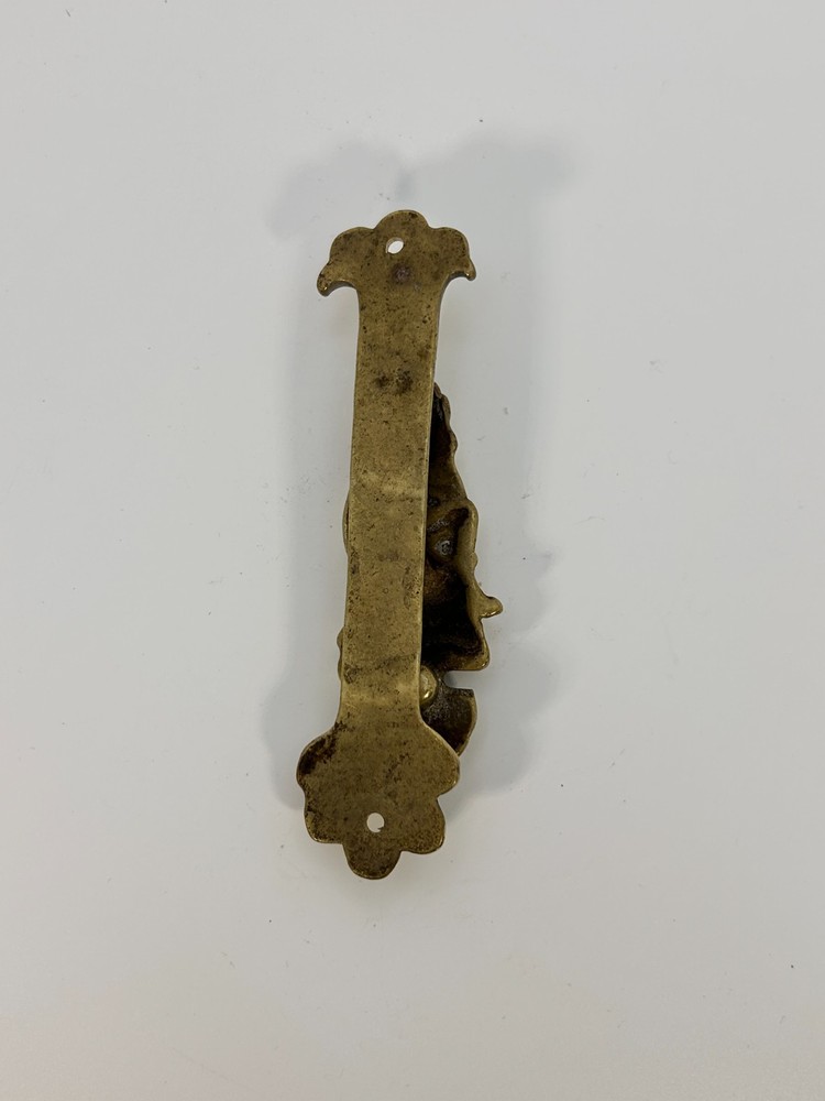 Antique Solid Brass Pixie Door Knocker English Folk Fairy Figural Hardware