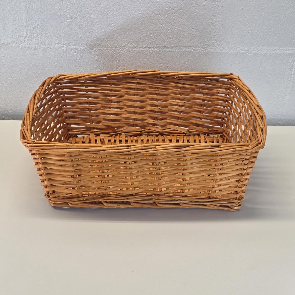Rectangular Wicker Storage Basket Farmhouse Rustic Home Decor