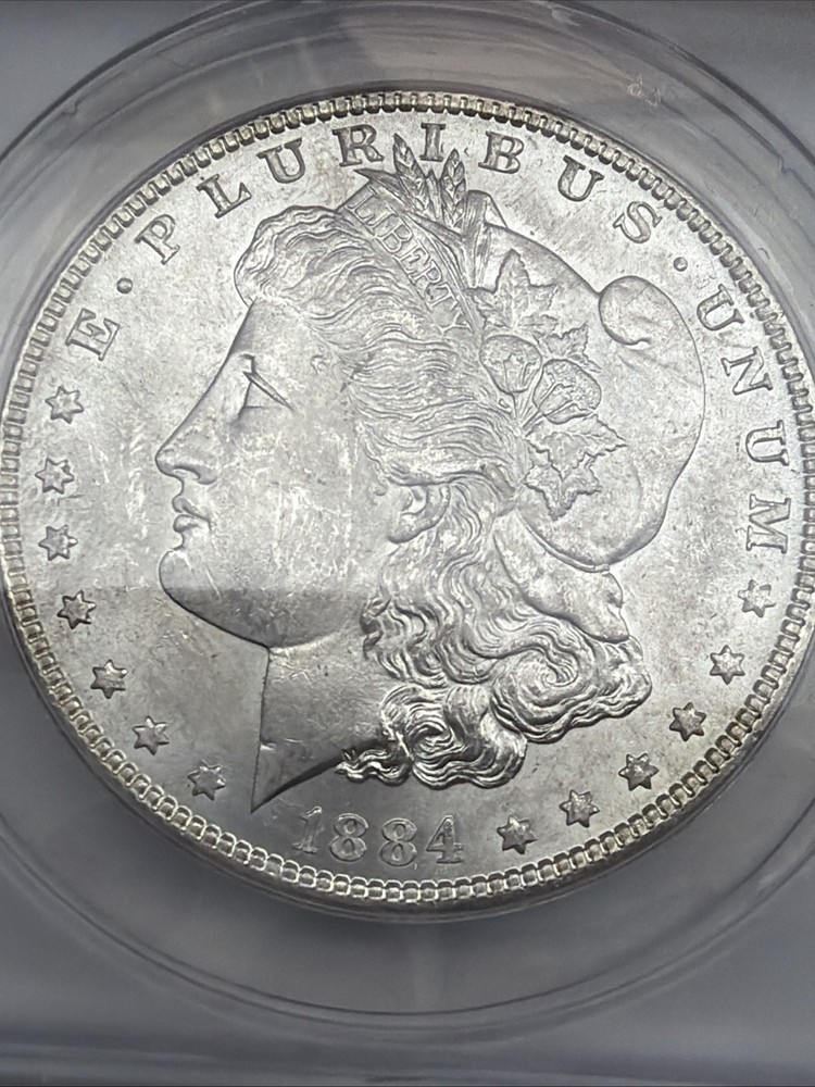 1884 Morgan Silver Dollar ANACS MS63 90% Silver