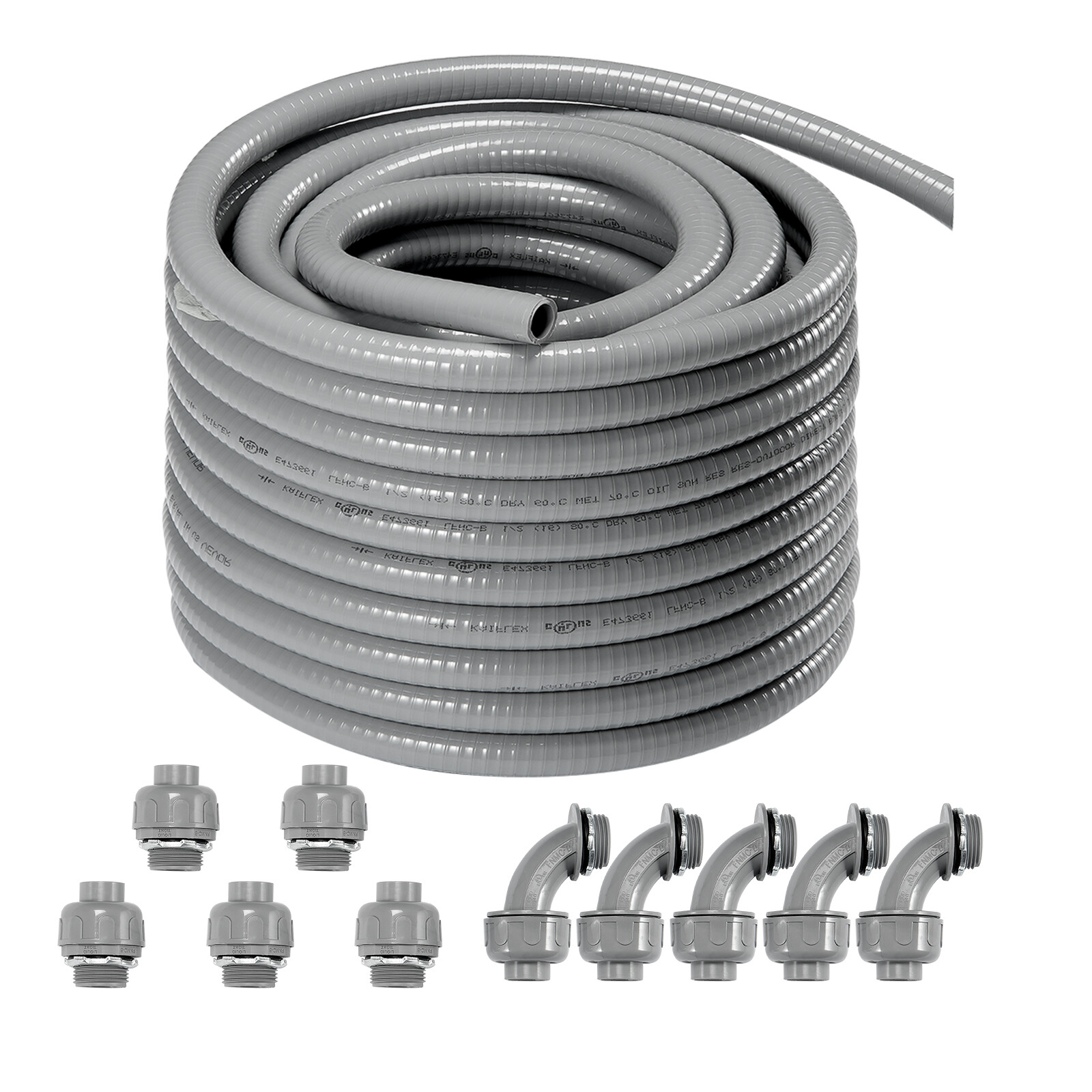 VEVOR 1/2 in Flexible Liquid-Tight Electrical PVC Conduit 100 ft Non-Metallic