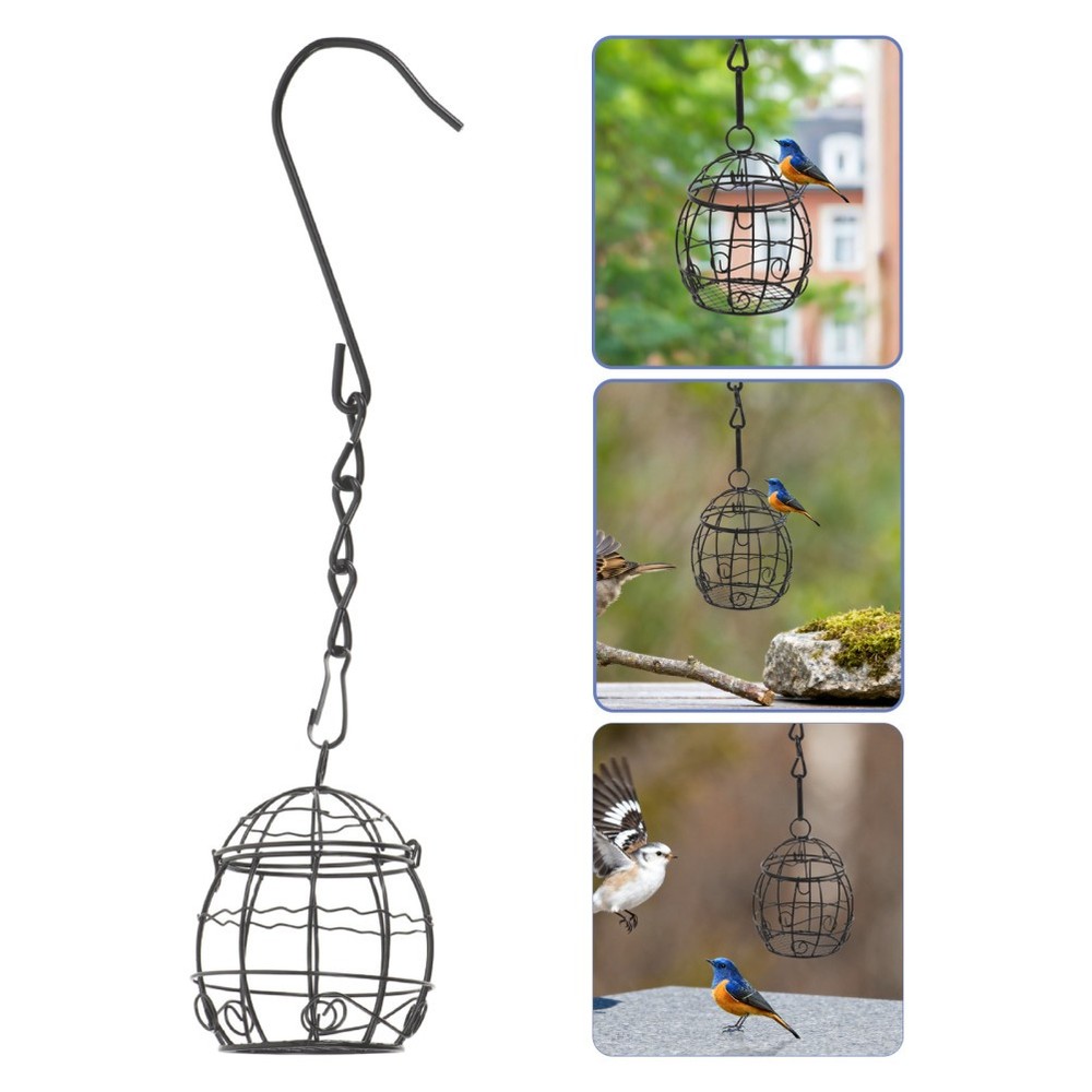 3PCS Empty Bird Nesting Material Holder: Outdoor Hanging Iron Cage - Refillable