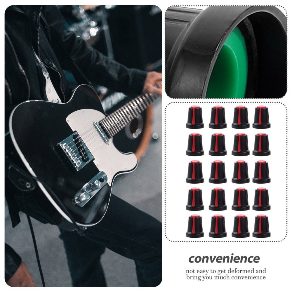 50 Pcs Electric Guitar Potentiometer Knob Handle Plastic Cap Pedal Knobs
