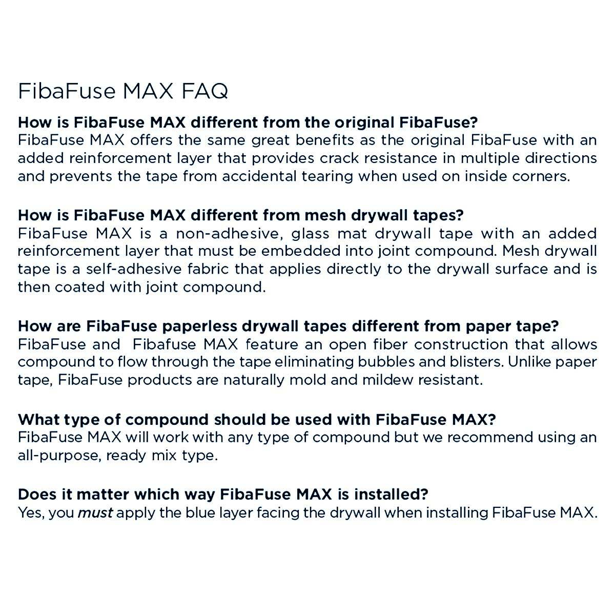 FibaFuse MAX Reinforced Fiber Porous Drywall Tape - Extra Crack Resistance