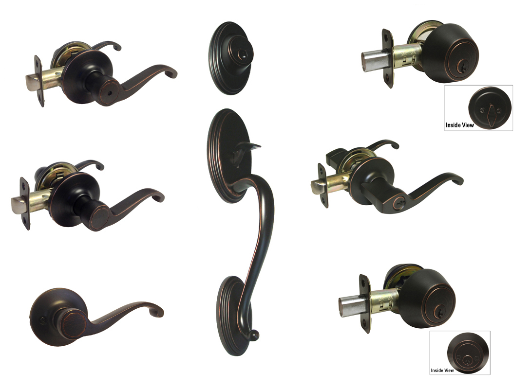 Oil Rubbed Bronze door handle knob lever keyed entry privacy passage deadbolt