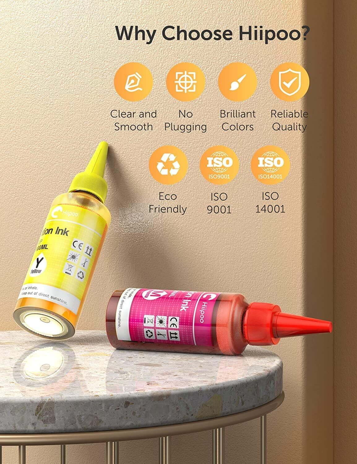 Hiipoo 500ML Sublimation Ink Refill compatible with ET2400 ET2720 ET2760 ET2800