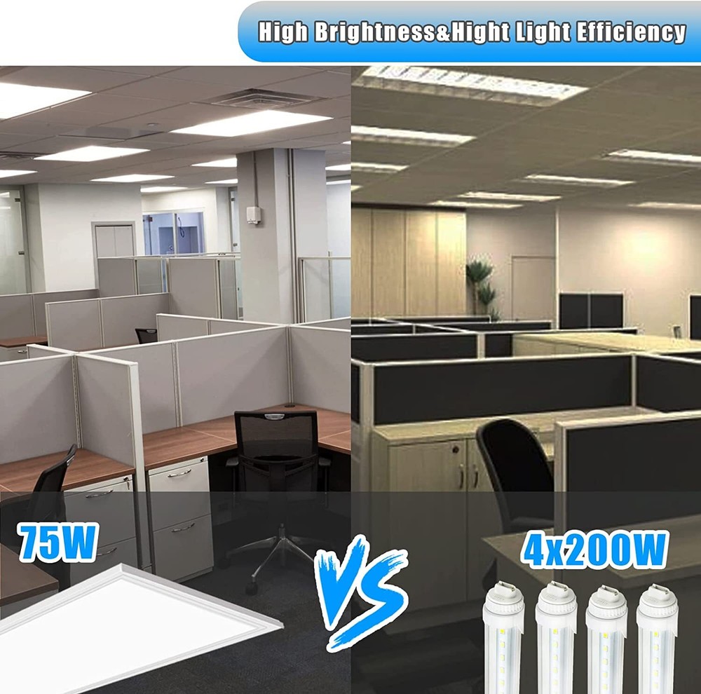2x4 FT LED Flat Panel Troffer Light, 4 Pack 75 Watts 8400LM Drop Ceiling Lights