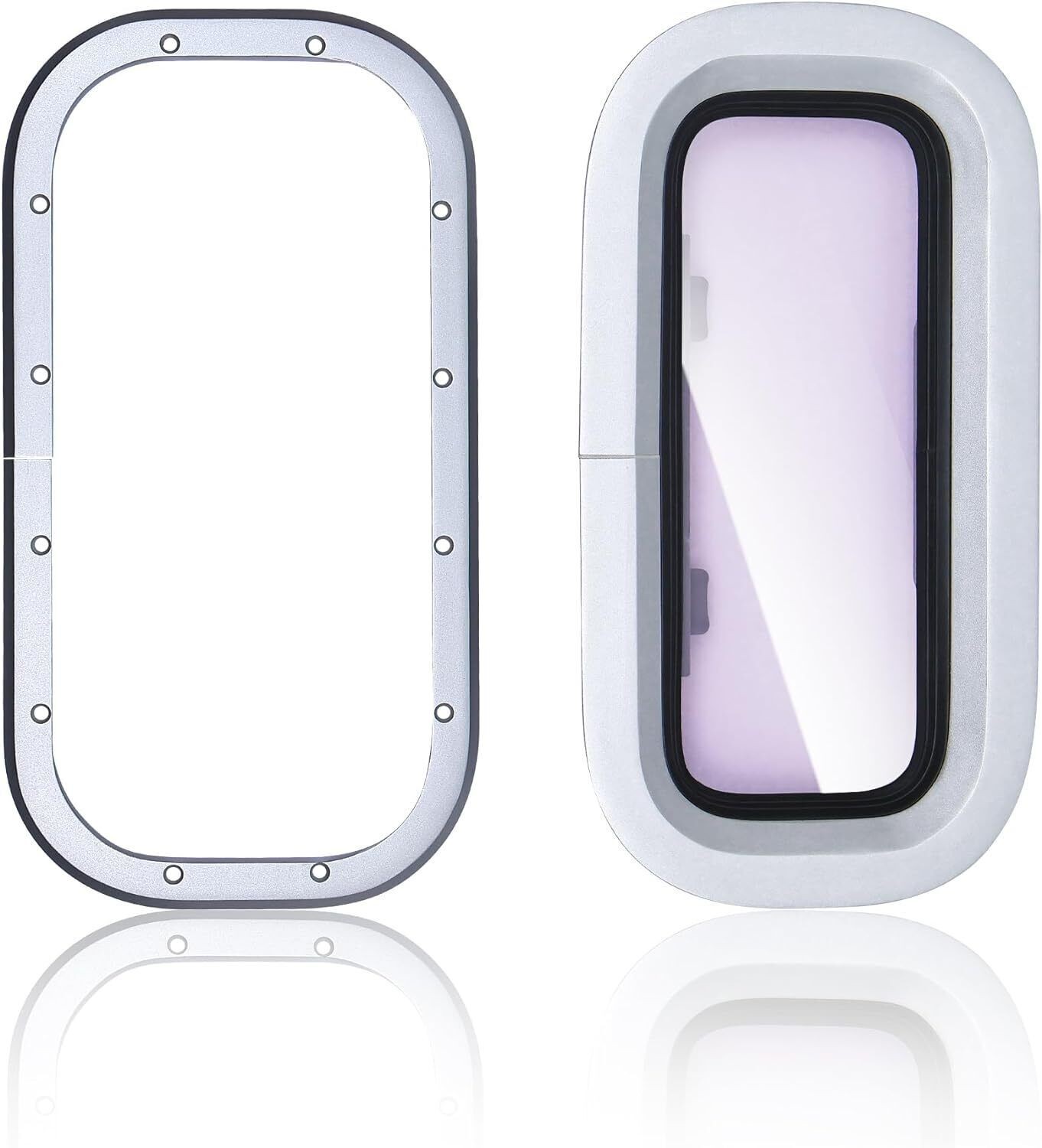 14.5" x 7.6" Rectangular Deck Hatch Anodized Aluminum Boat Porthole Window