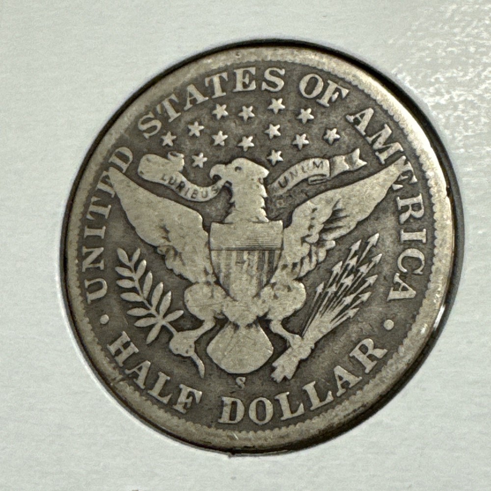 1901-S Barber Silver Half Dollar VG