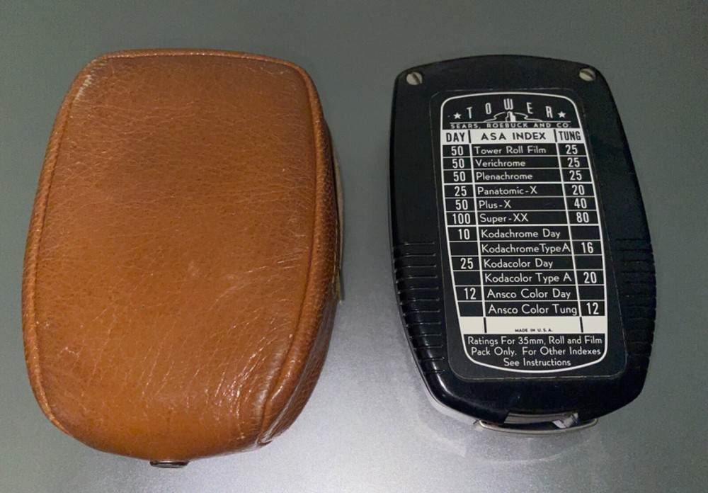 Vintage Tower (Sears) Camera Light Meter With Zippered Case