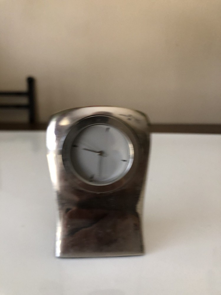 Vintage Brush Silver Heavy Torso Desk Clock