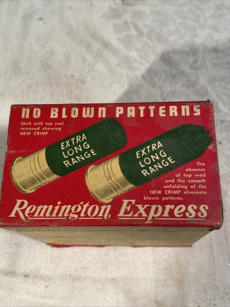 Vintage Remington Express Extra Long Range 12ga Shotgun Shell Ammo Box EMPTY