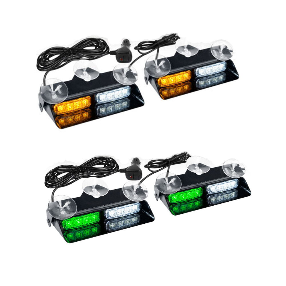2 in 1 LED Emergency Dash Strobe Lights Windshield Deck Warning Safety Flashing