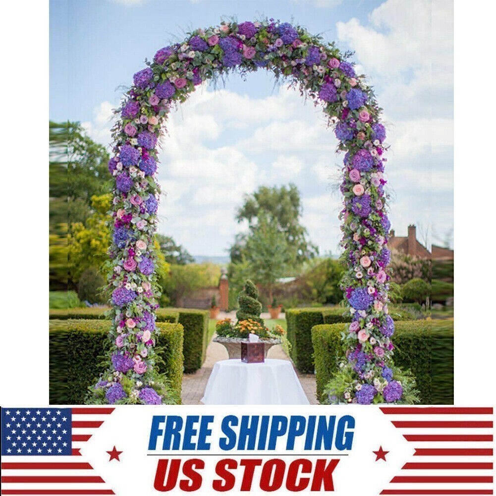 7.9FT Outdoor Yard Lawn Garden Metal Arch Arbour Plant Support Wedding Decor
