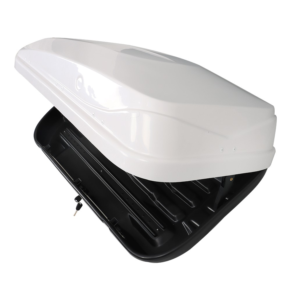 Labwork 14 Cubic Feet ABS Car Roof Top Box Cargo Luggage Carrier White W/2 Locks