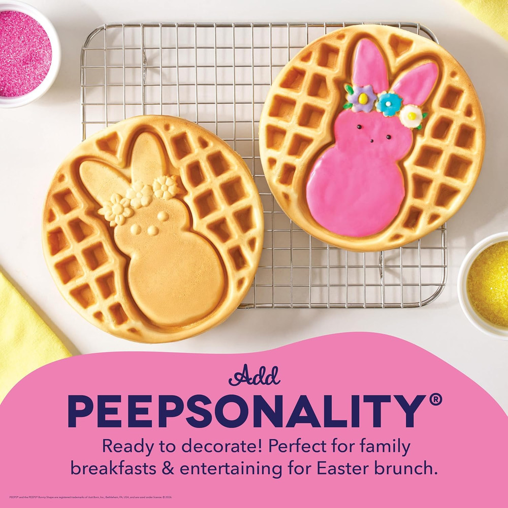 PEEPS® X Waffle Maker - Bunny Waffle Maker for Easter Breakfast - Easy Release,