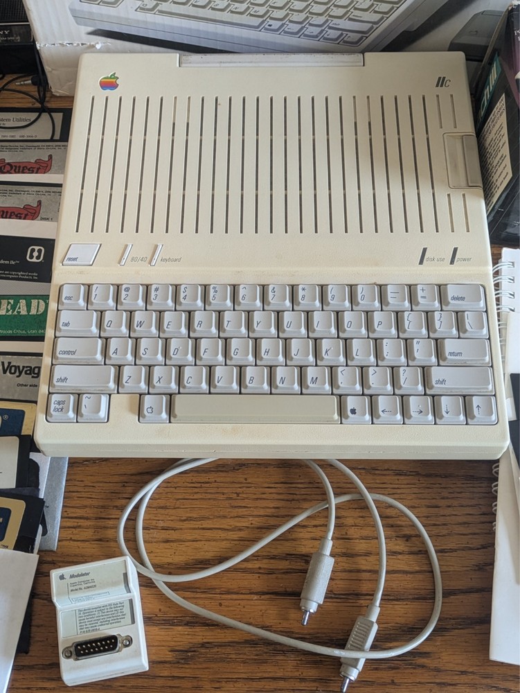 Apple IIc Computer System w/ ImageWriter II Printer, Drives, Manuals, Tested