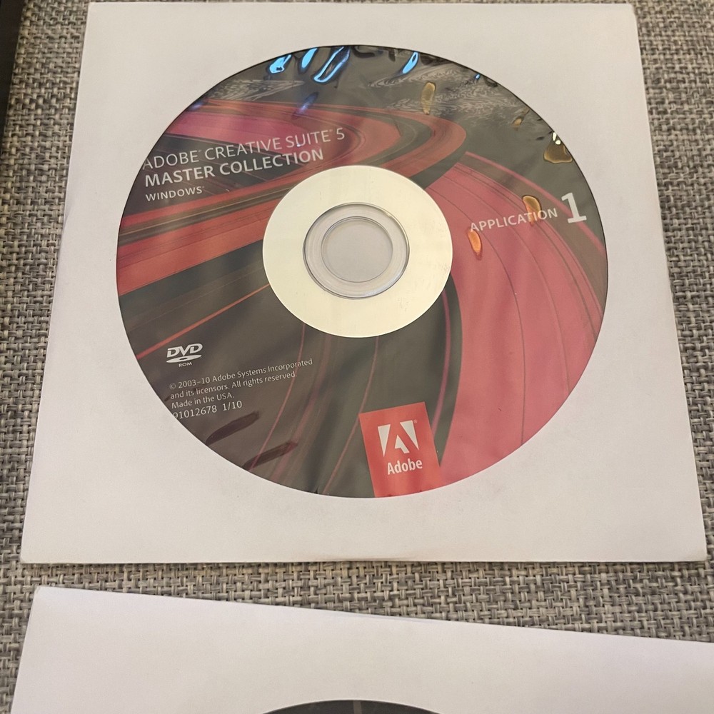 Adobe CS5 Master Collection for Windows Discs Only No Serial Number