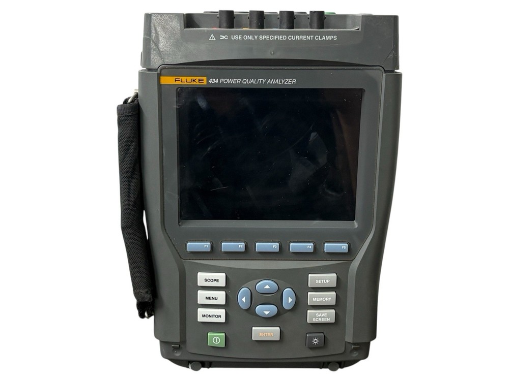 Fluke 434 Three-Phase Power Quality Analyzer with Accessories (Minor Broken)