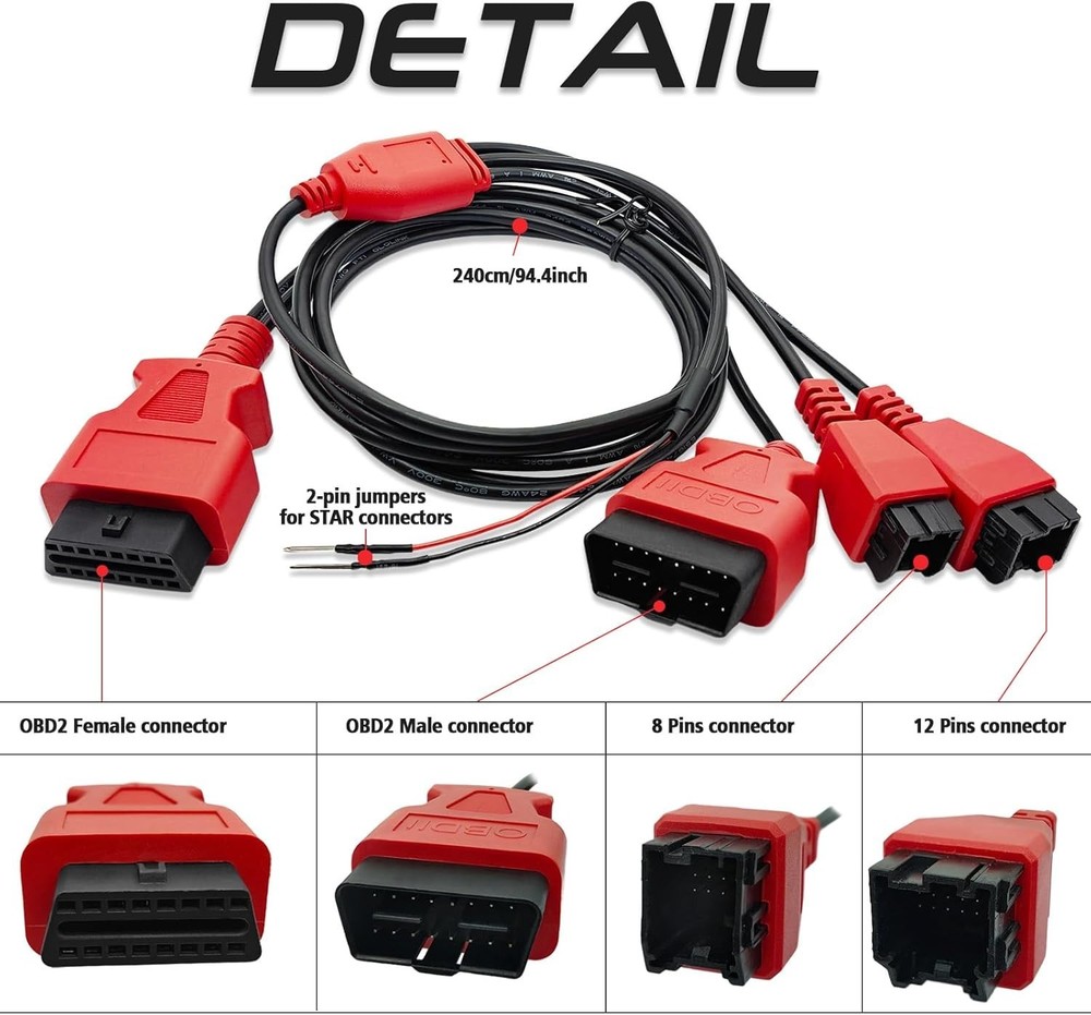 Seamless SGW Bypass Adapter - Chrysler 12+8 Cable for Diagnostic Scan Tools