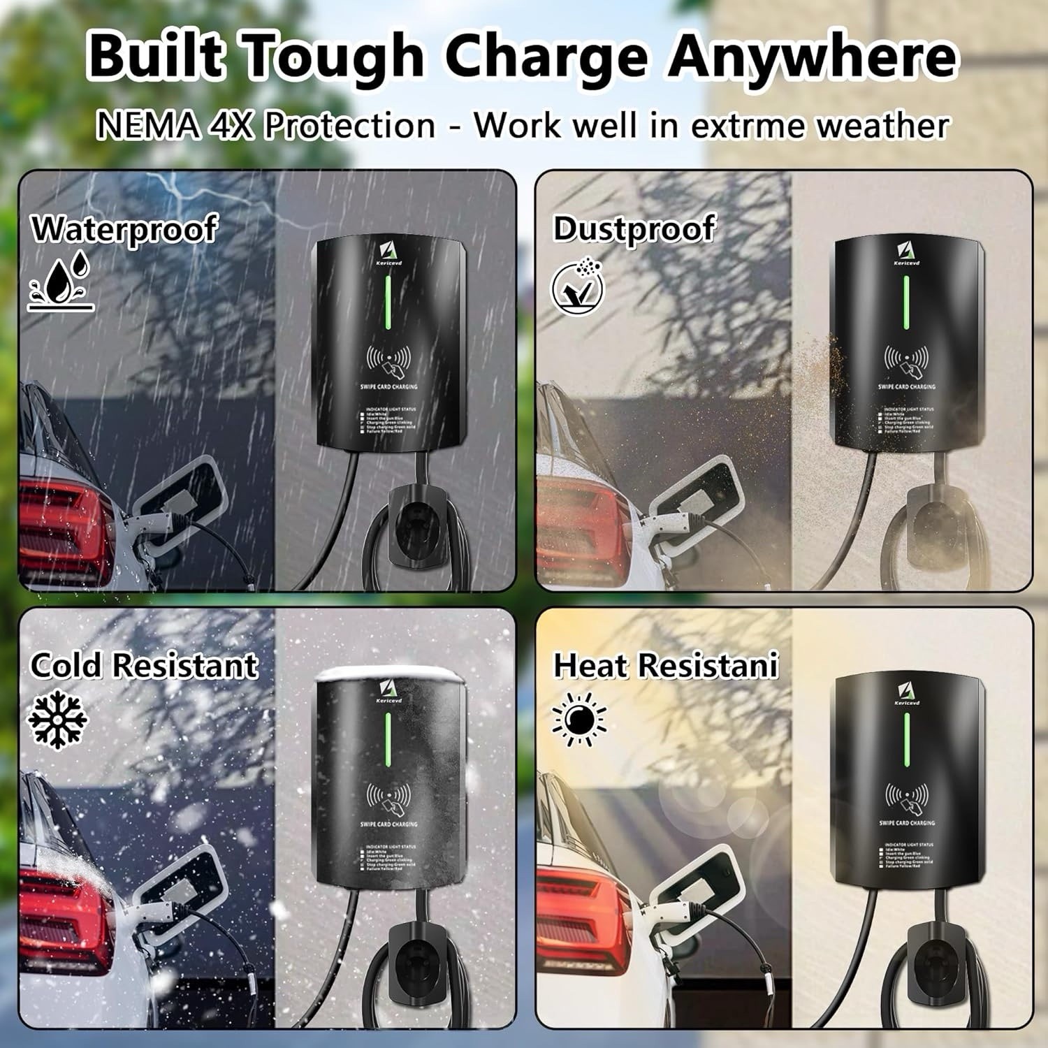 25FT Level 2 EV Charging Station 40A Home Electric Vehicle Charger NEMA14-50