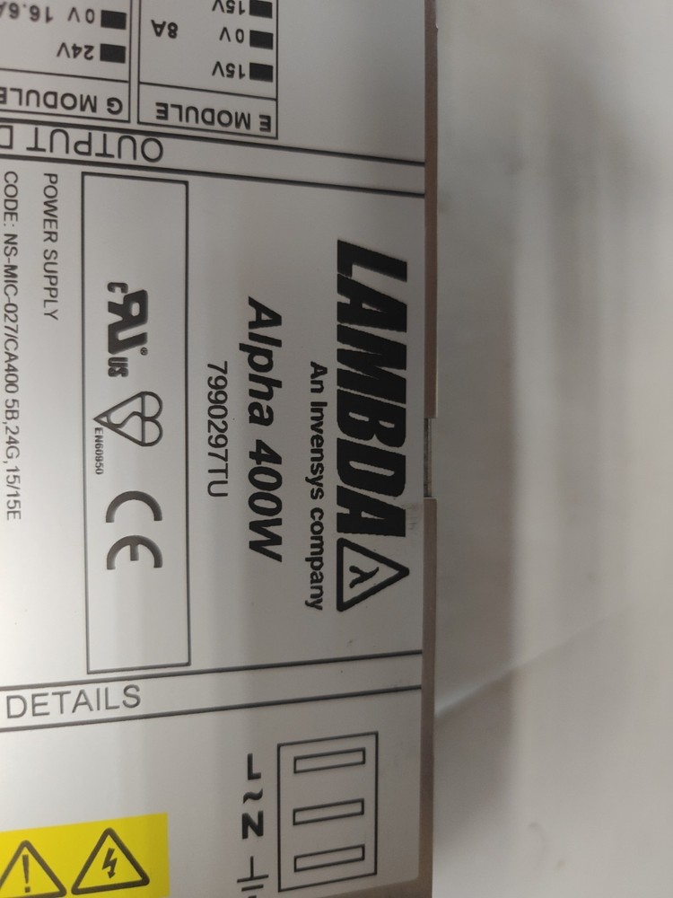 Coutant Lambda J40050 Alpha 400W Power Supply 7990297TU