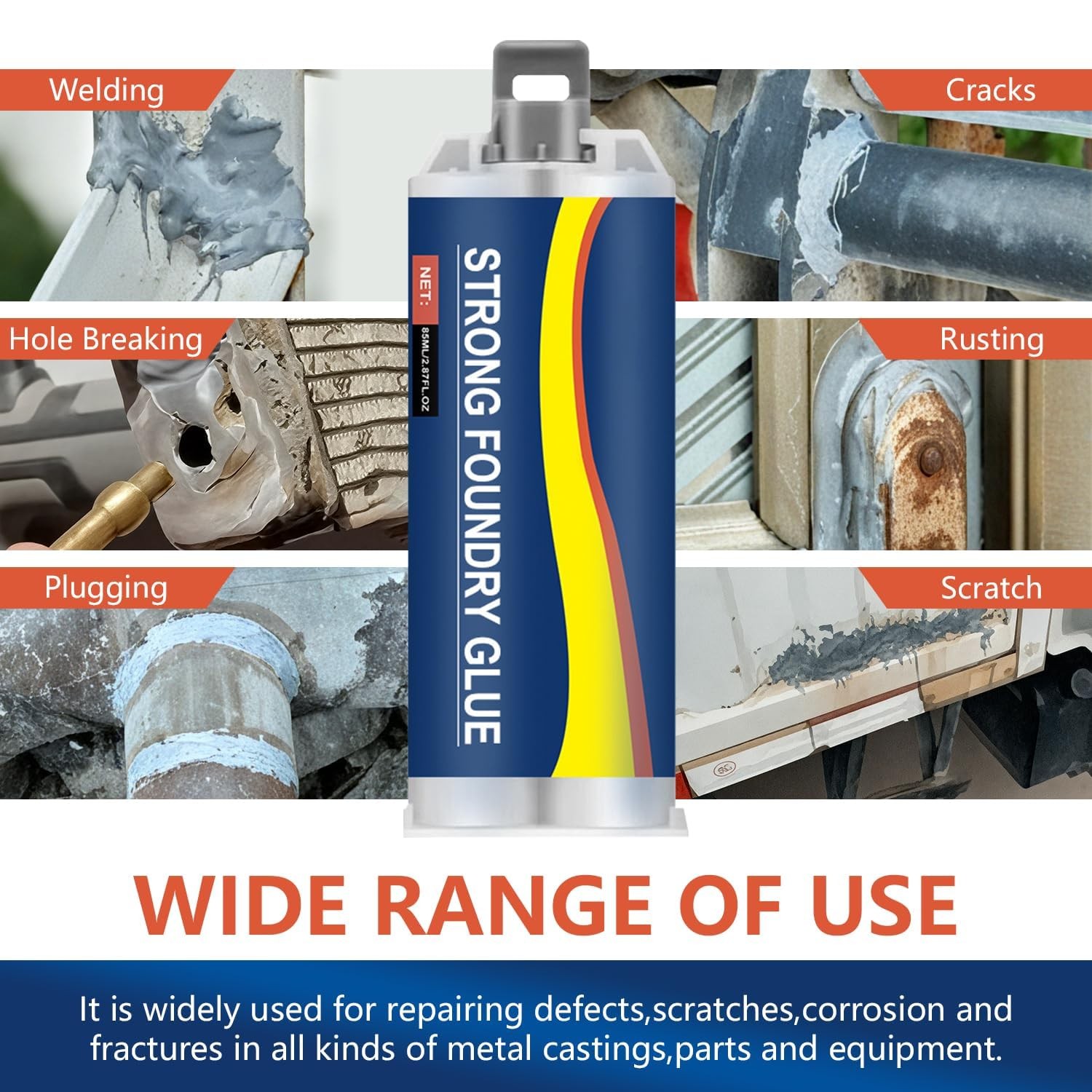 2Pcs Strong Foundry Glue for Metal, High Temperature Resistant Casting Repair...