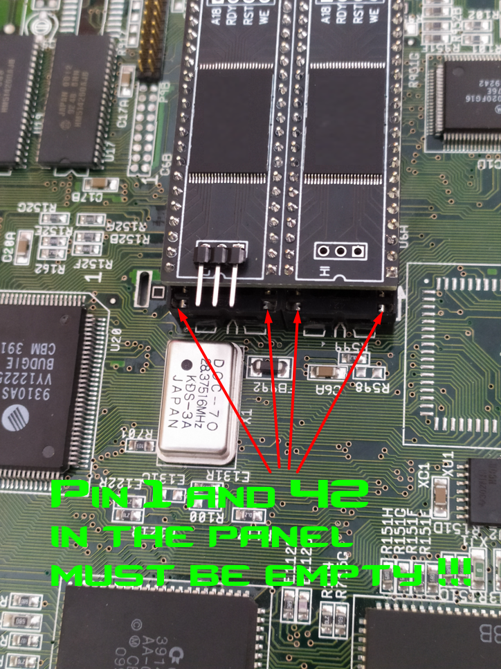 Amiga A1200 kickstart switcher (multirom) + four Kickstart ROM (reflash)