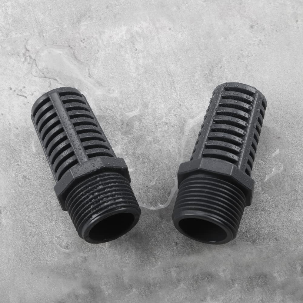 1 Inch Threaded Suction/Overflow Strainer, Screen Strainer 1 1", Black