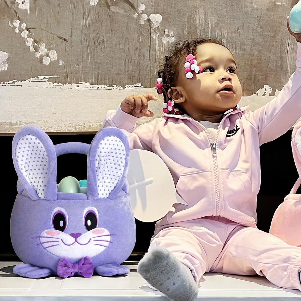 HiChen Easter Basket Empty, Small Gift Baskets with Decorative Rabbit, Easter...