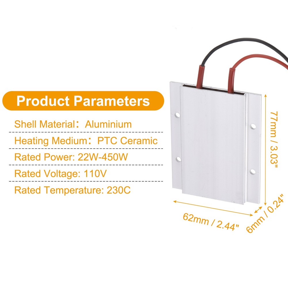 PTC Heating Element, 110V 22W-450W 230C PTC Heating Plate
