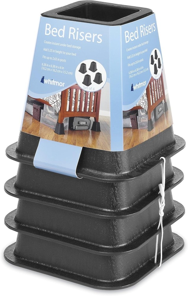 Bed Risers - Black Set of 4