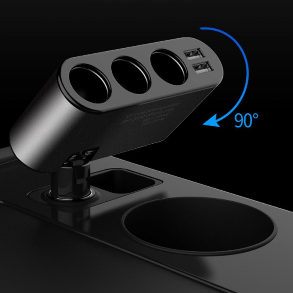 3 Way Car Cigarette Lighter Socket Splitter Dual USB Charger Power Adapter 12V