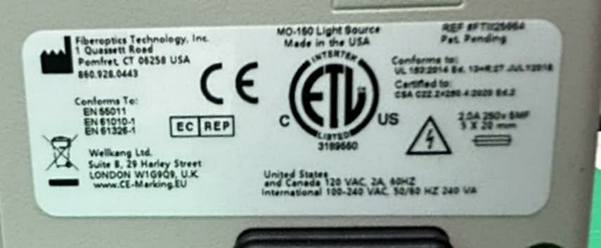 Excel Technologies XL37050 Model MO-150 Fiber Optic Light Source 150 Watts