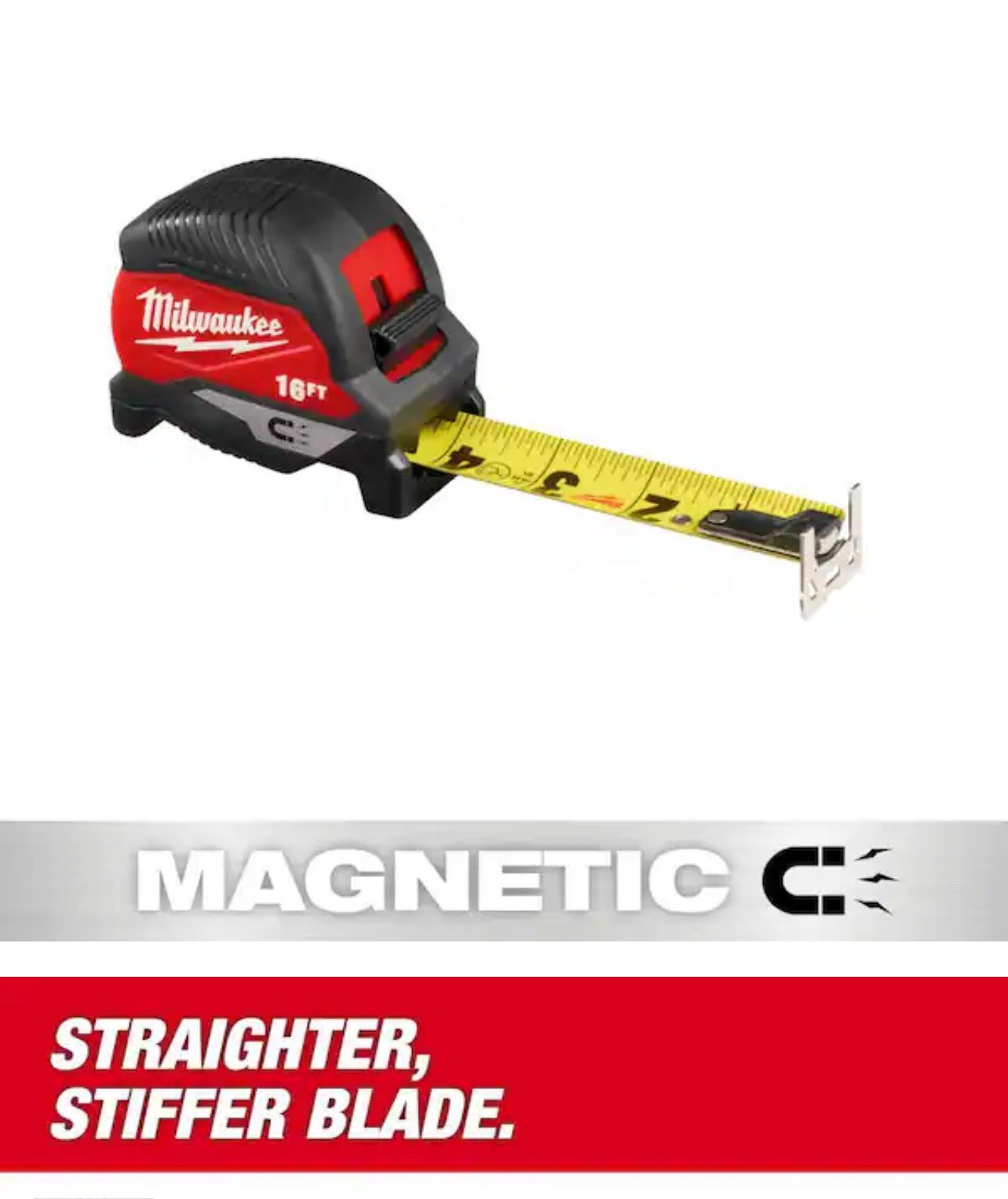 Milwaukee Tool 48-22-1016M 16Ft Wide Blade Magnetic Tape Measure (2 each)