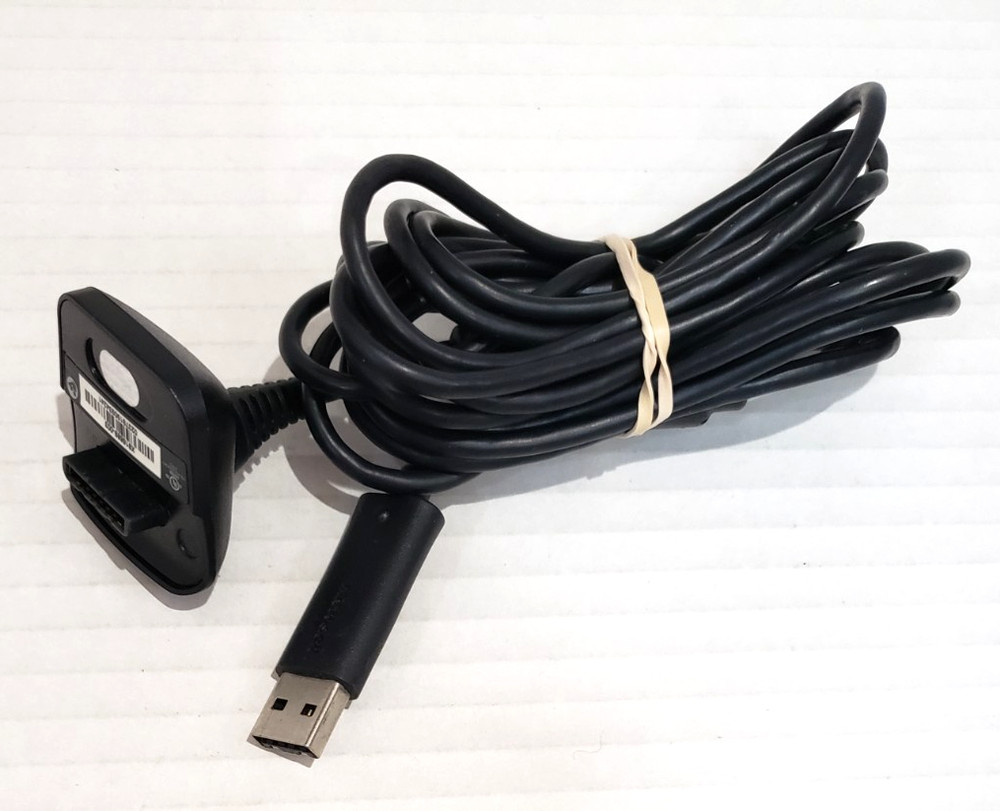Microsoft Xbox 360 OEM Play & Charge Controller USB Charging Cable Black, TESTED