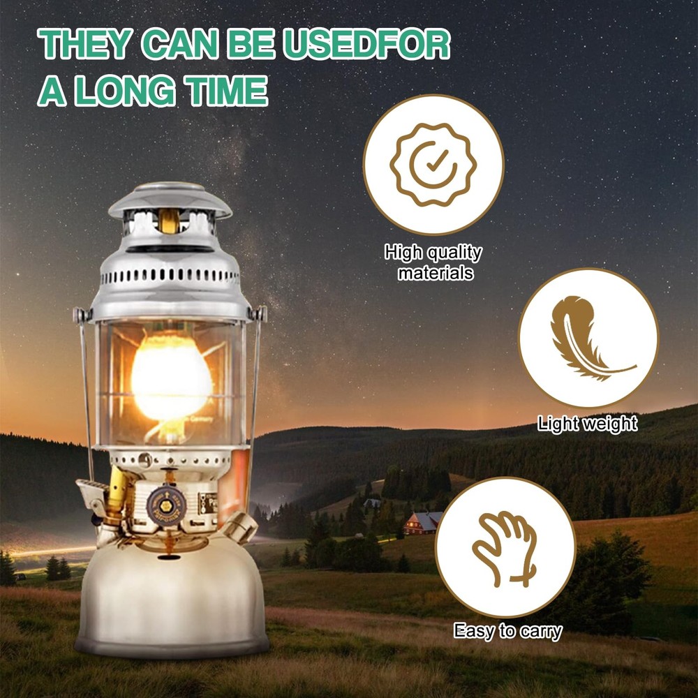 10Pcs Lantern Mantles Propane Mantles, Soft Light White and Green