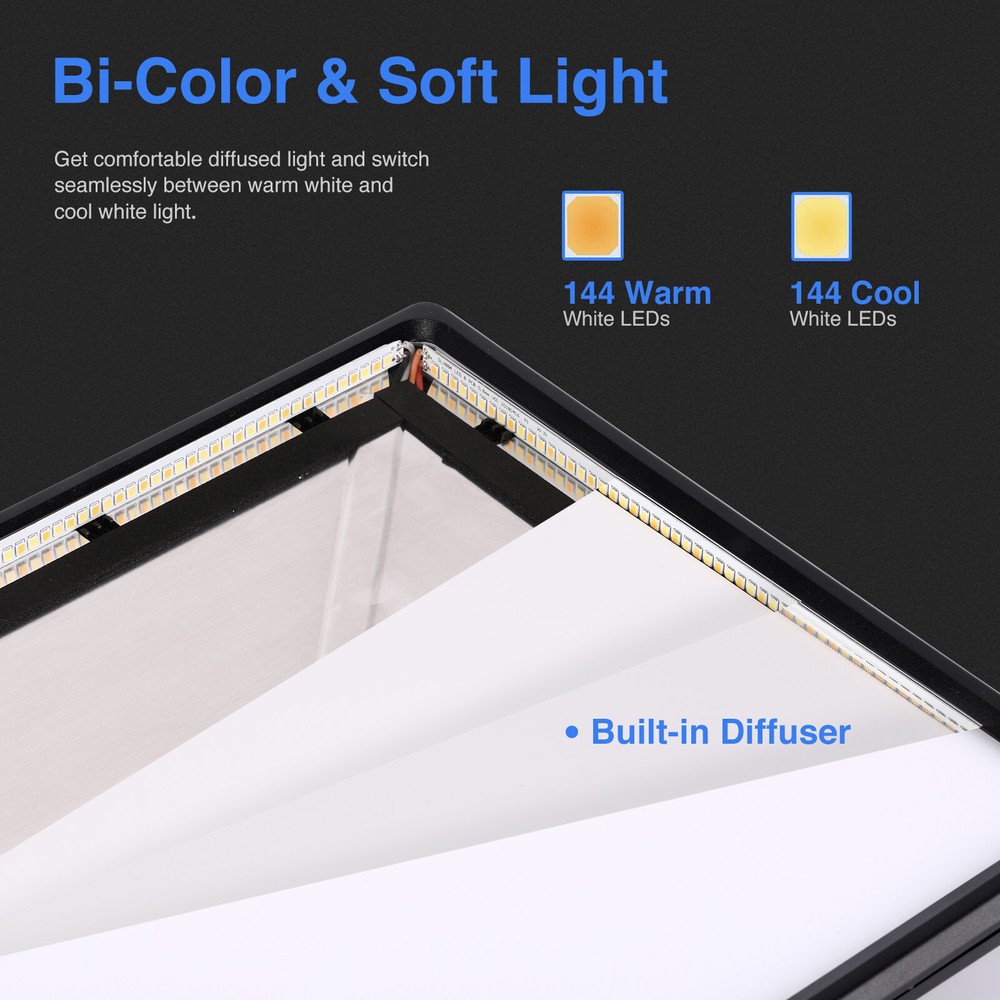 Neewer 288 Dimmable Large LED Video Light Panel 45W with 2.4G Remote Control