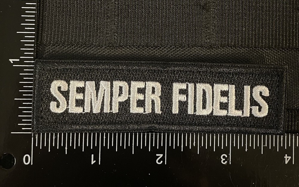 Semper Fi Fidelis Marine Grunt Name Tag Tactical Combat Hook Loop Patch