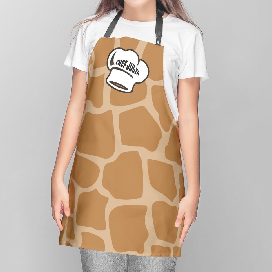 Personalized Giraffe Print Apron, Chef Gift