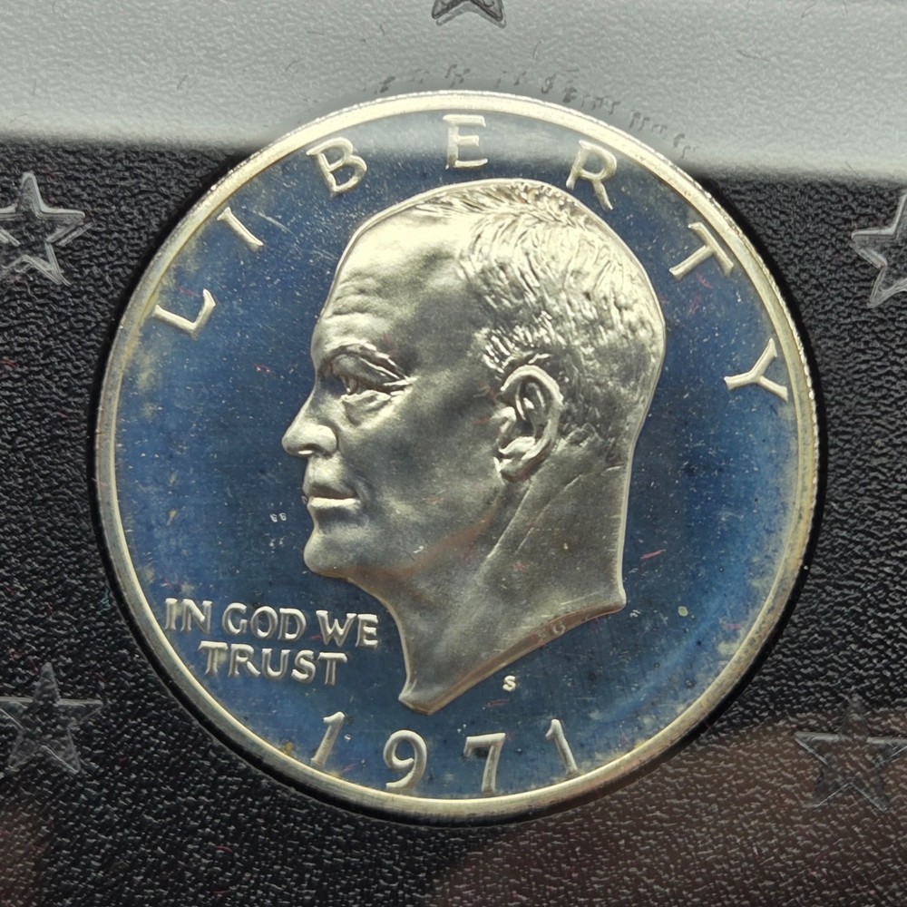 1971-S Eisenhower Proof Silver Dollar Brown Box 40% Silver US Mint Ike