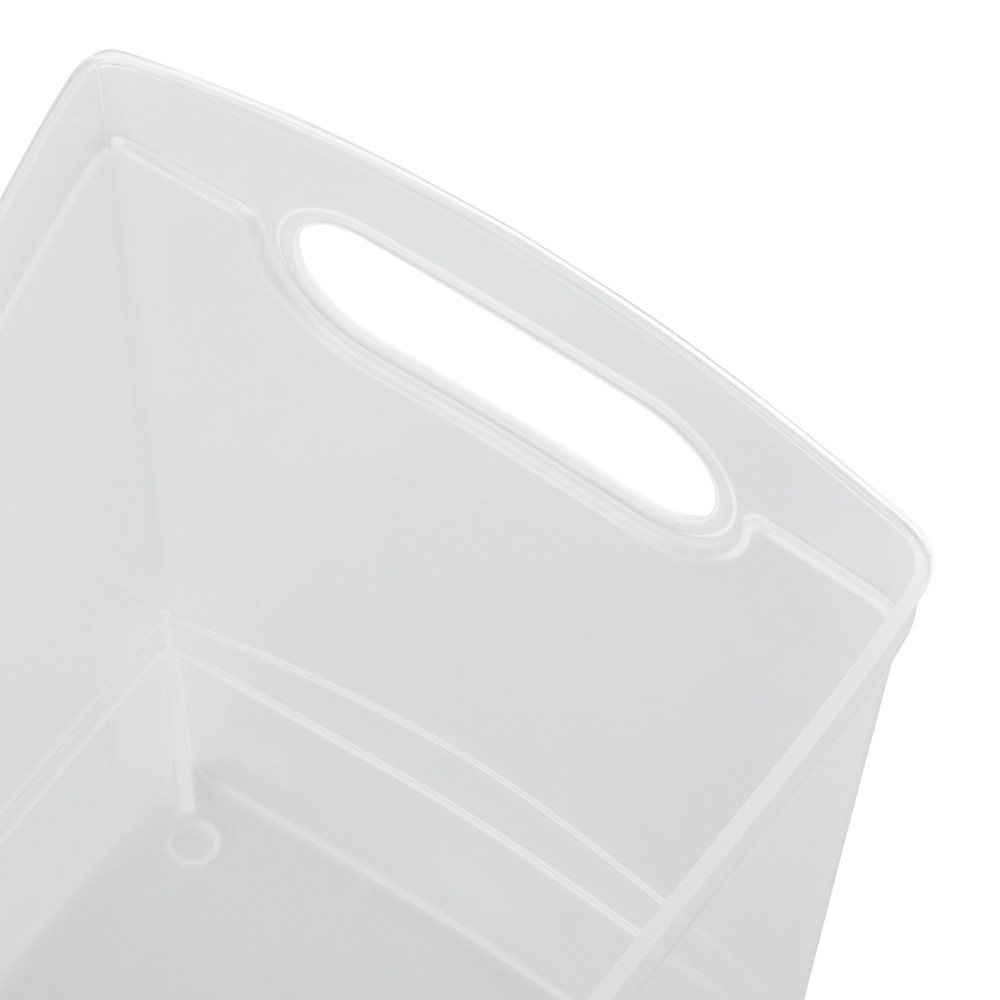 Clear 12 Qt Plastic Storage Bin with Handles Narrow Rectangular Utility