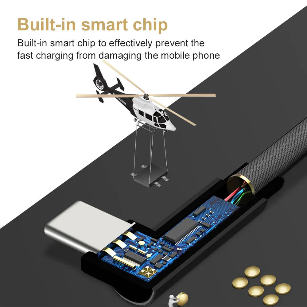 USB Type C Cable 90 Degree Right Angle Design USB-A to USB-C Charger Data Cord