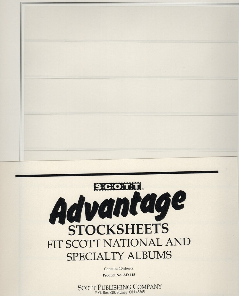 Scott Advantage Stock Sheets with National or Specialty Border Package of 10