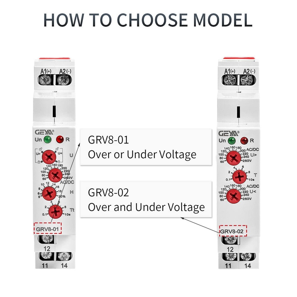 Single Phase Voltage Relay Adjustable Over or Under Voltage Protection Monito...