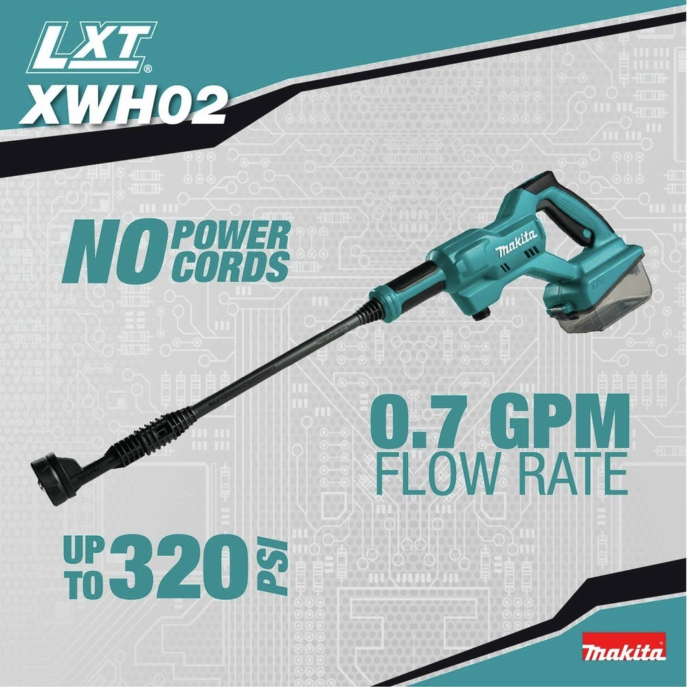 Makita XWH02Z 18V LXT Li-Ion 320 PSI 0.7 GPM Cordless Power Cleaner New