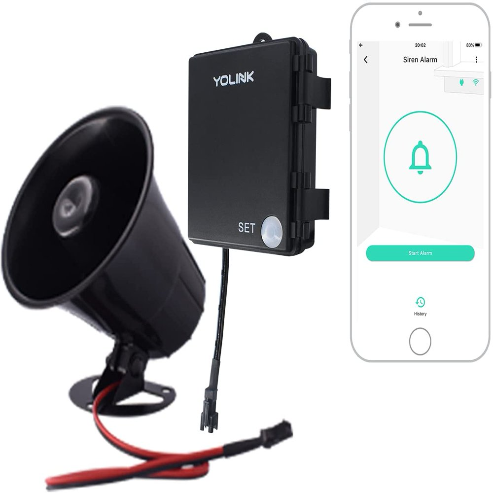 Outdoor Security Siren & Smart Alarm Controller Kit - Loud 110 Db, Wireless, Bat