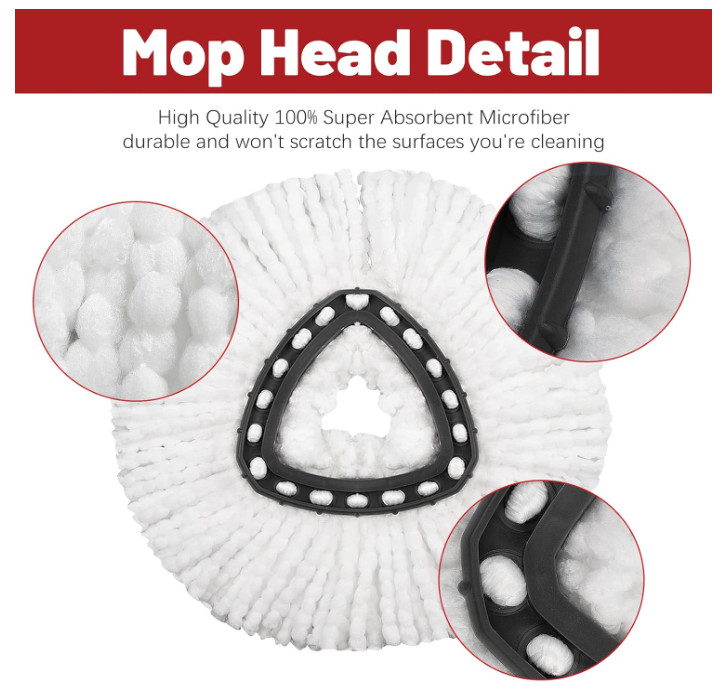 4 Pack Mop Replacement Heads Compatible with Ocedar Mop Replace Head Easywrin...