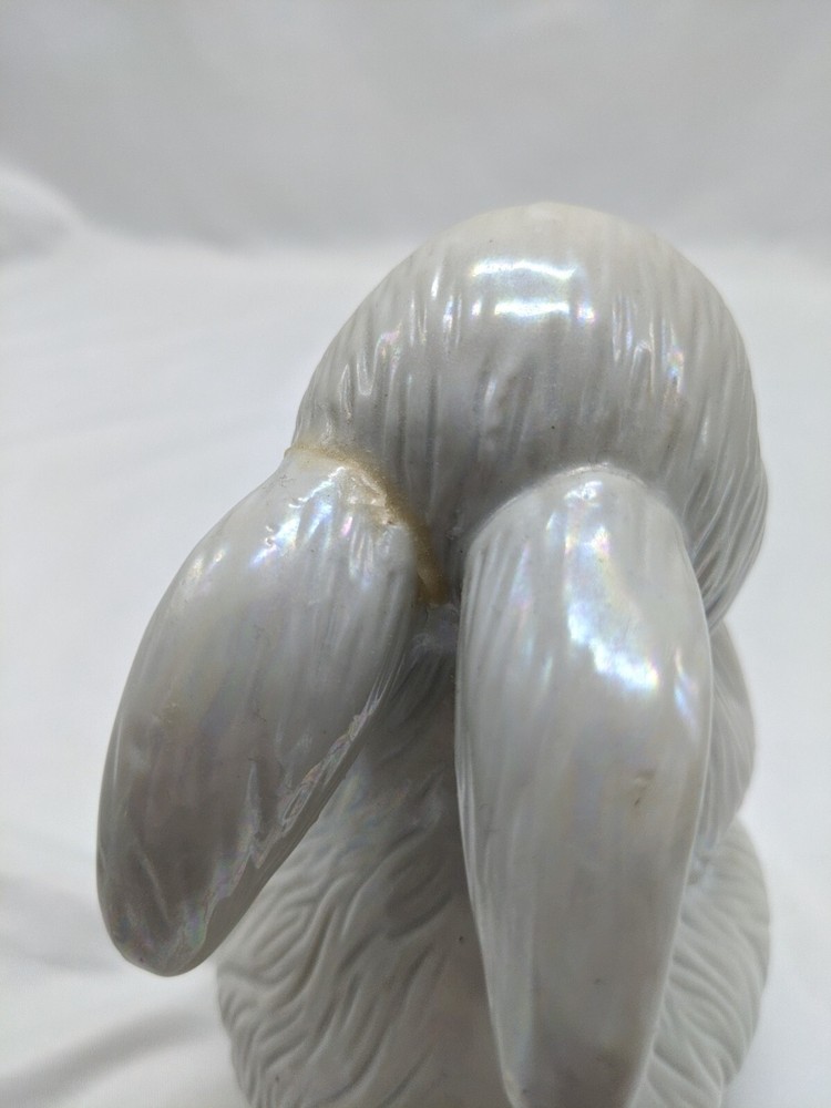 White Ceramic Easter Bunny Figure 5"