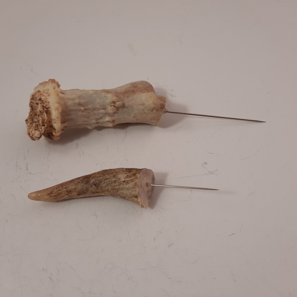 2 Whitetail Antler Dubbing Needle Fly Tying Tools