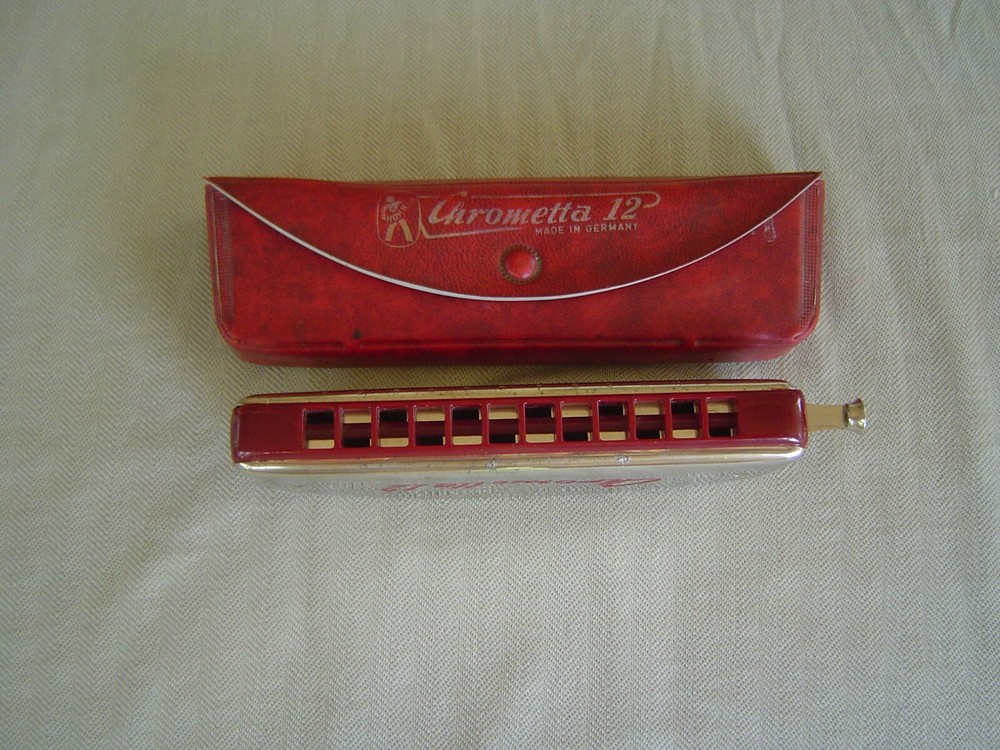 "CHROMETTA 12" "C" GERMAN MADE CHROMATIC HARMONICA BY M. HOHNER & STORAGE CASE